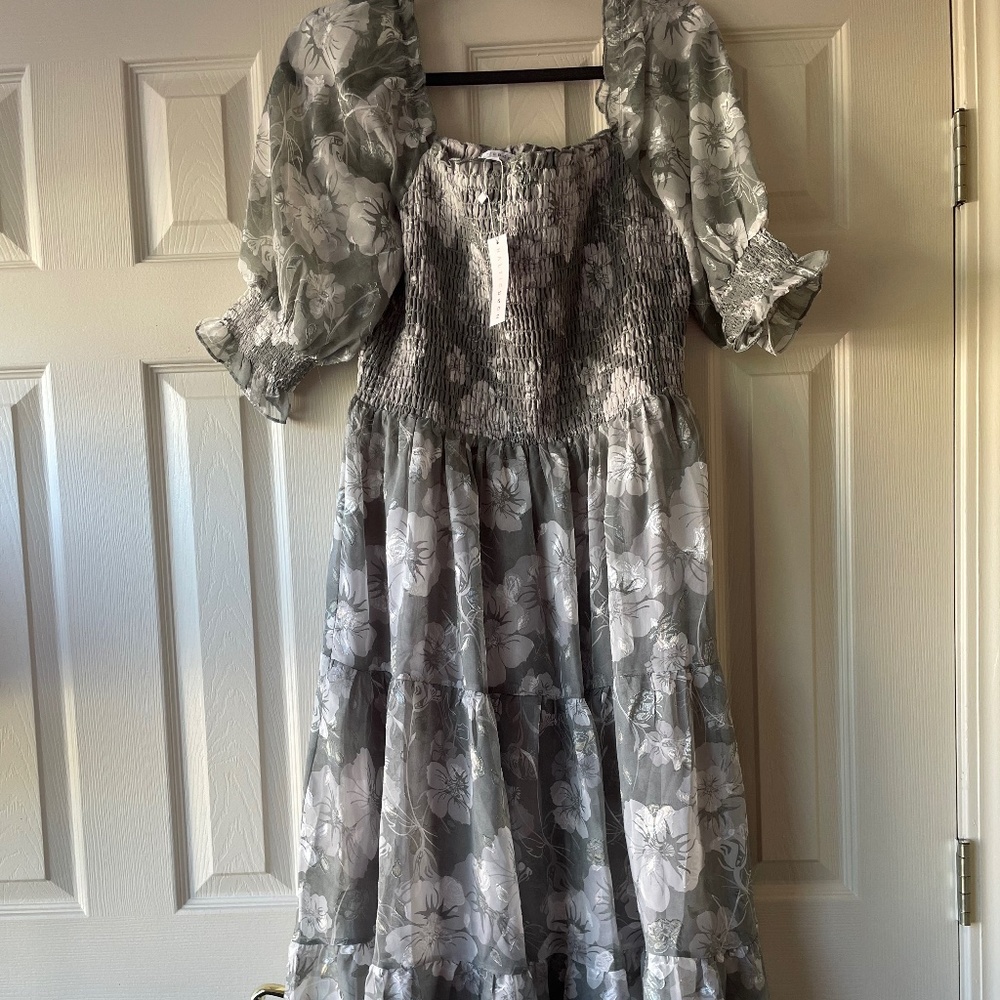 Dusty sage midi dress NWT